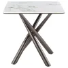 Coaster Fine Furniture 708137 Carvell - Square Sintered Stone End Side Table - Mirage White