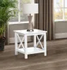 Coaster Fine Furniture 722087 Skyview - Square Pine Wood Side End Table With Shelf - White