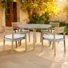 New Classic 60-G6235-D4C Arden - Round Patio Dining Table With 4 Patio Chairs - Natural