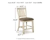 Ashley Furniture D647-124 Bolanburg - Upholstered Barstool (Set of 2) - Beige