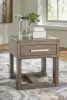 Ashley Furniture T854-3 Loyaska - Rectangular End Table - Grayish Brown