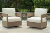 Ashley Furniture P671-821 Serene Bay - Swivel Glider Chair With Cushion - Dark Brown / White