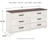 Ashley Furniture EB4121-131 Shawburn - Six Drawer Dresser - White / Black / Gray
