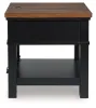 Ashley Furniture T664-3 Wildenauer - Rectangular End Table - Brown / Black