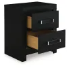 Ashley Furniture PCB1115-92 Maeling - Two Drawer Night Stand - Black