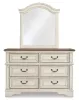 Ashley Furniture B743B12 Ashley Furniture B743B12 Realyn - Dresser, Mirror - 6-drawer - Chipped White
