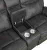 CoasterEveryday 603505 Lawrence - Upholstered Padded Arm Reclining Loveseat - Charcoal