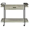 Coaster Fine Furniture 181005 Ventura - 1-Drawer Engineered Wood Bar Cart - Gray Driftwood