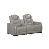 New Classic L3183A-25P2-LGY Breckenridge II - Console Loveseat With Power Headrest & Footrest - Light - Gray