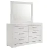 Coaster Fine Furniture 224943M Ives - 6-Drawer Dresser And Mirror - White High Gloss