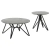 Coaster Fine Furniture 736178-S2 Hadi - 2 Piece Round Smarttop Coffee And End Table Set - Cement