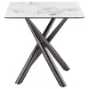 Coaster Fine Furniture 708137 Carvell - Square Sintered Stone End Side Table - Mirage White