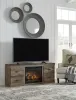 Ashley Furniture EW0446W8 Trinell - TV Stand With Electric Fireplace - Brown