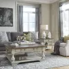 Liberty Furniture 498-OT-A3PCS Morgan Creek - 3 Piece Living Room Set - Antique White / Wirebrushed Tobacco Accents