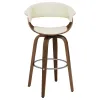 CoasterEssence 100206 Zion - Upholstered Swivel Bar Stool - Walnut And Ecru