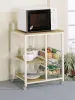 CoasterEveryday 2506 Kelvin - 2-Shelf Mobile Kitchen Cart - Natural Brown And White