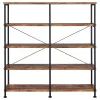 CoasterEveryday 801543 Analiese - 4-Shelf Double Bookshelf - Rustic Nutmeg