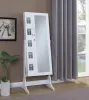 CoasterEssence 904031 Doyle - Cheval Mirror With Jewelry Storage - White