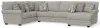 Jackson Furniture Industries 3345/62/30/76-26 Jackson Furniture Industries 3345/62/30/76-26 Livingston - 3 Piece Sectional With Comfort Coil Seating And 9 Included Accent Pillows (RSF Chaise) - Linen