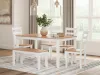 Ashley Furniture D398-325 Ashley Furniture D398-325 Gesthaven - Dining Room Table Set (Set of 6) - Natural / White