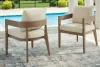Ashley Furniture P671-601A Serene Bay - Arm Chair With Cushion (Set of 2) - Dark Brown / White