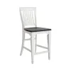Liberty Furniture 417-C150024 Allyson Park - Counter Height Slat Back Chair - Wirebrushed White / Charcoal