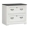 Liberty Furniture 417-HO147 Allyson Park - Bunching Lateral File Cabinet - Wirebrushed White / Charcoal