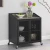 CoasterEveryday 183476 Arlette - 2 Door Mobile Home Bar Wine Cabinet - Sandy Black