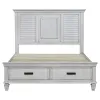 CoasterEssence 205330Q-S4 Franco - Queen 4 Piece Bedroom Set - Distressed White