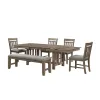 New Classic 40-3412-D4CB New Classic 40-3412-D4CB Harrisburg - Dining Table & 4 Chairs & Bench - Brown