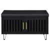Coaster Fine Furniture 915152 Brixton - 2-Door Padded Entryway Shoe Storage Bench - Black