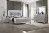 New Classic 02-9698S-14N New Classic 02-9698S-14N Valentino - Eastern King 4 Piece Bedroom Set (Bed, Dresser, Mirror, Nighstand) - Silver