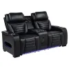 Coaster Fine Furniture 603252PP Zuma - Faux Leather Dual Power Reclining LED Loveseat - Black