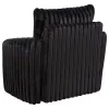 Coaster Fine Furniture 902542 Sarco - Corduroy Upholstered Swivel Accent Arm Chair - Black