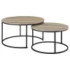 Coaster Fine Furniture 736040 Lainey - 2 Piece Round Nesting Coffee Table - Distressed Pine