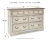 Ashley Furniture B743-31 Realyn - Dresser - 7-drawer - White / Brown / Beige