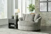 Ashley Furniture 2110521 Lindyn - Oversized Swivel Accent Chair - Fog