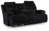 Ashley Furniture PC4280599 Rhine Falls - Reclining Power Sofa With Drop Down Table - Onyx