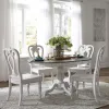 Liberty Furniture 244-DR-5PDS Magnolia Manor - 5 Piece Pedestal Table Set - Antique White & Weathered Bark