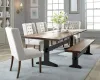 CoasterEssence 110333 Bexley - Wood Dining Bench - Natural Honey And Smokey Black