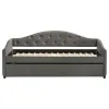 CoasterEveryday 300638 Sadie - Upholstered Twin Daybed With Trundle - Gray
