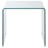 CoasterEssence 705327 Ripley - Squared Tempered Bent Glass Side End Table - Clear