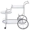 CoasterEveryday 910076 Sarandon - 3-Tier Glass Shelf Metal Bar Cart - Chrome