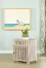 CoasterEssence 953569 August - 1-Drawer Trellis Pattern Storage Cabinet - White Washed