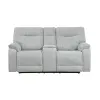 New Classic U2542-25-MST Chablis - Reclining Console Loveseat - Mist Gray