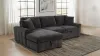 Coaster Fine Furniture 500349B1 Pastrana - LAF Chaise With 1 Piece Pillow, Box 2 of 2 - Charcoal Gray