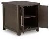 Ashley Furniture T678-3 Breckington - Rectangular 2-door End Table - Dark Brown