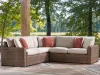 Ashley Furniture PCP610P1 Dolan Creek - 3-Piece Outdoor Sectional - Beige / Brown