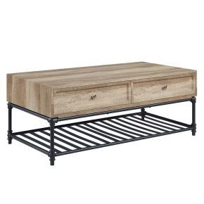 ACME LV00748 Brantley - Coffee Table - Oak & Sandy Black Finish