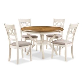 New Classic D1719-50S-BSQ New Classic D1719-50S-BSQ Cori - 5 Piece Dining Set - Bisque / Brown